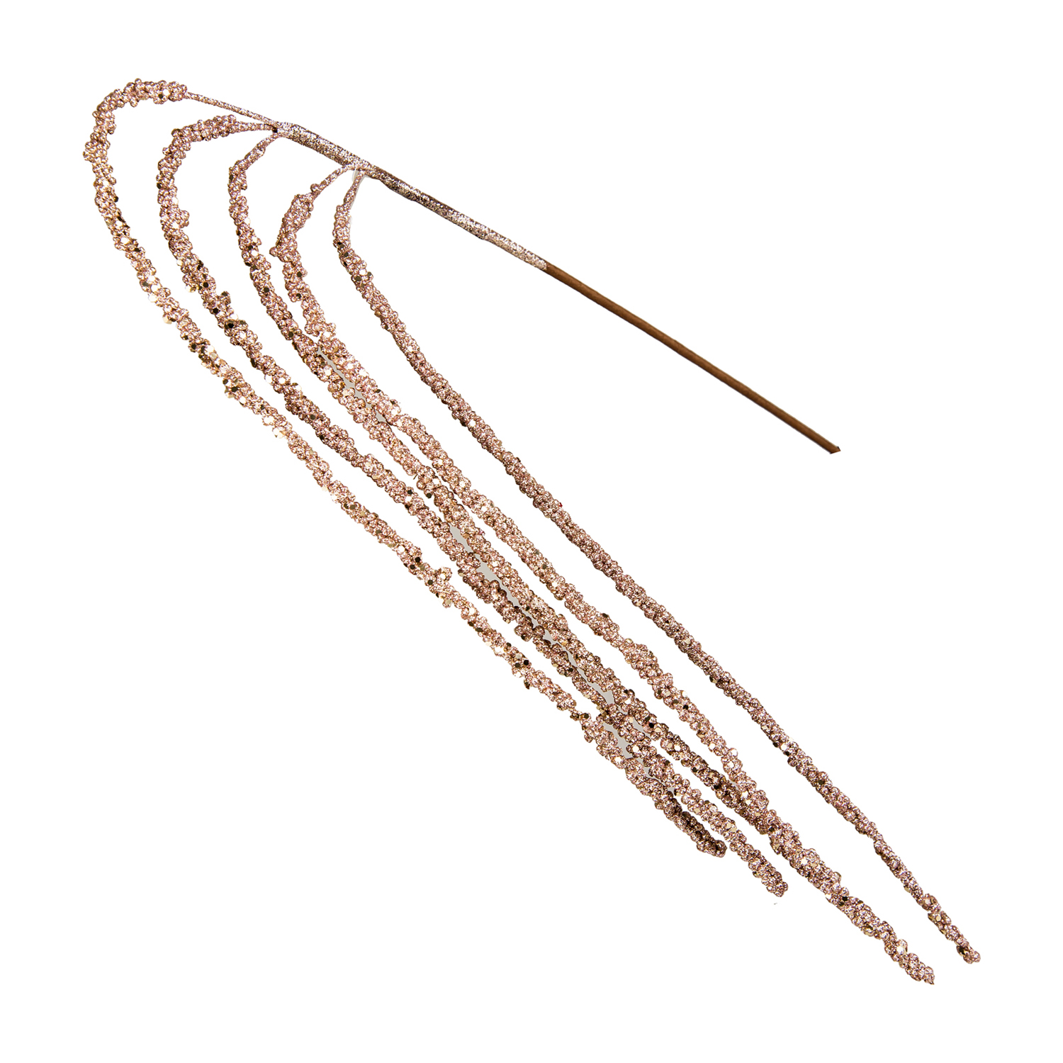 Luv 57556 Stelo Pendente 5 Rami Glitter Antique Pink 100Cm