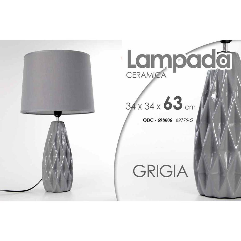 Obc/Lampada Grigia 34*34*62,5Cm 69776-G