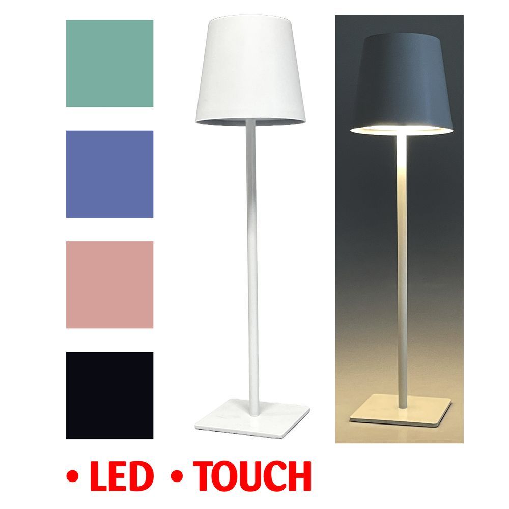 AMA 61269 Lampada Led Touch Plastic Pastello High 10*10*36Cm 4 Ass.