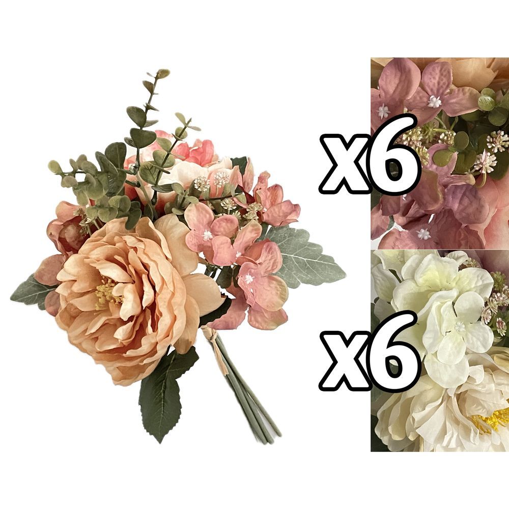 Eli 61563 Bouquet Peonie Ortensie Vivienne 37Cm 2 Ass.