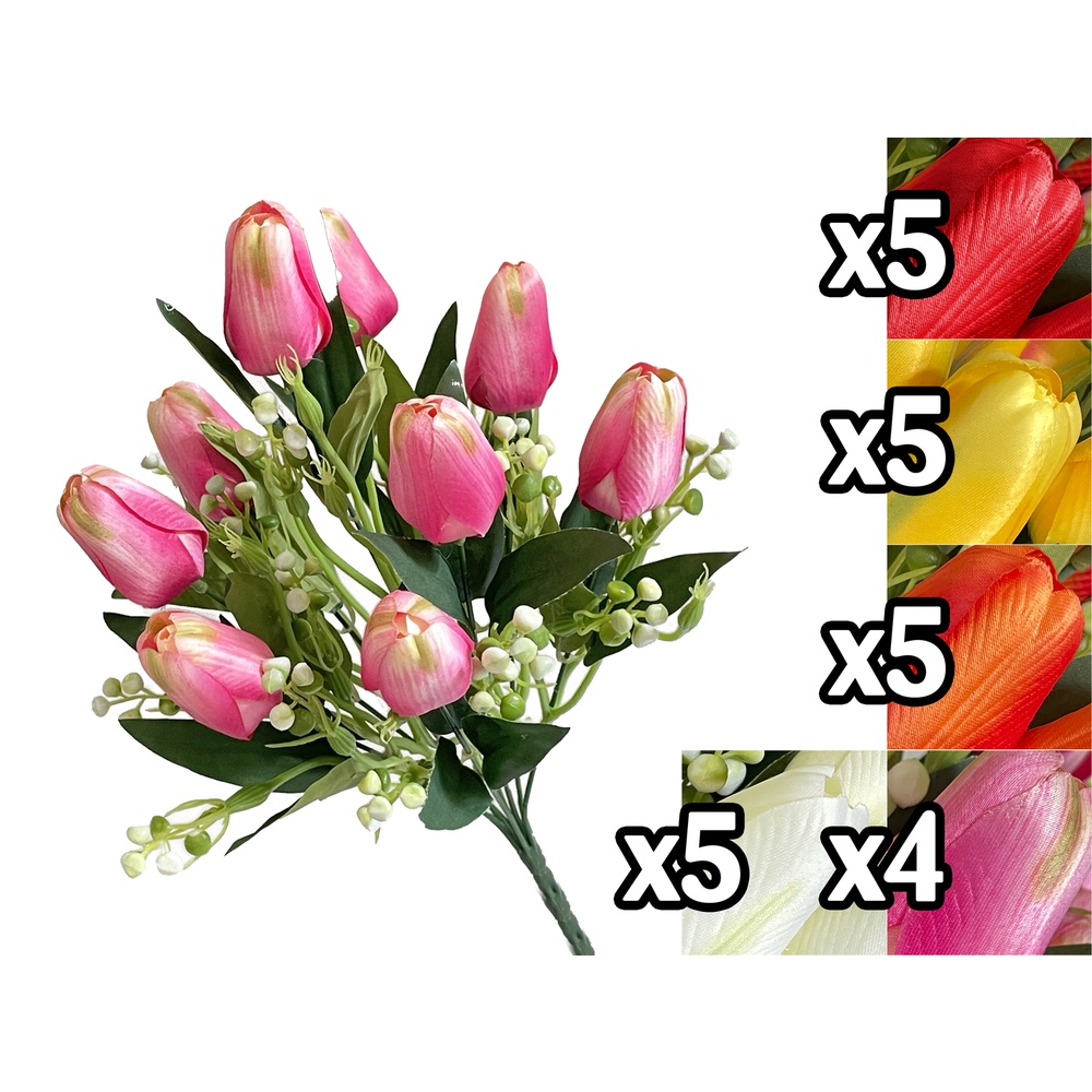 Tig 59972 Bush Tulipani 9 Fiori 39Cm 5 Ass.