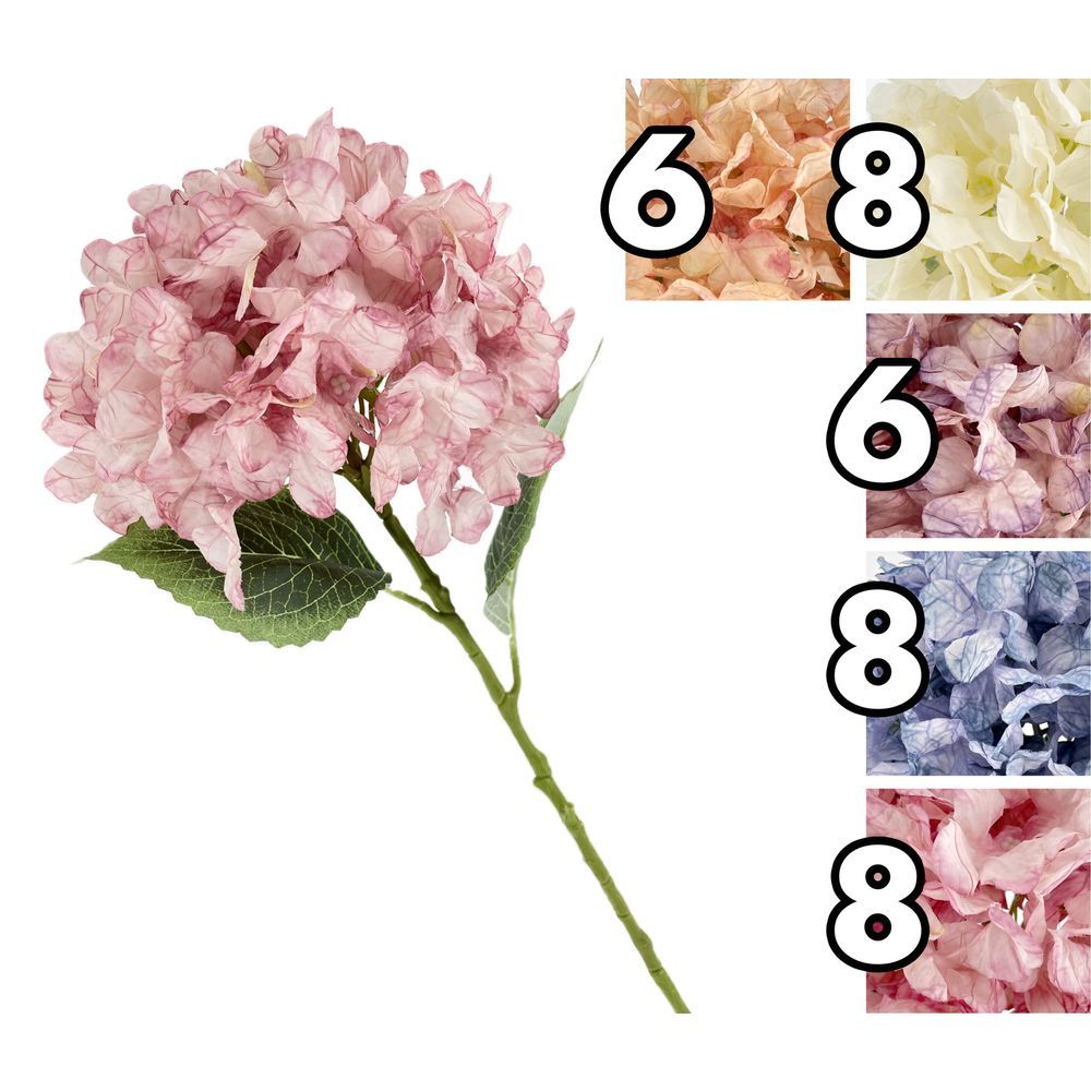 TIG 62195 Ortensia Singola Stelo 54Cm D.22Cm 5 Ass.