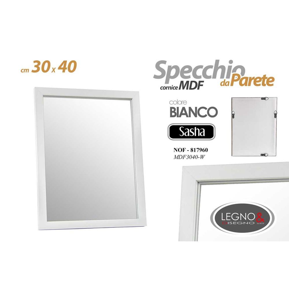 Nof/Specchio Bianco 30*40Cm Mdf3040-W
