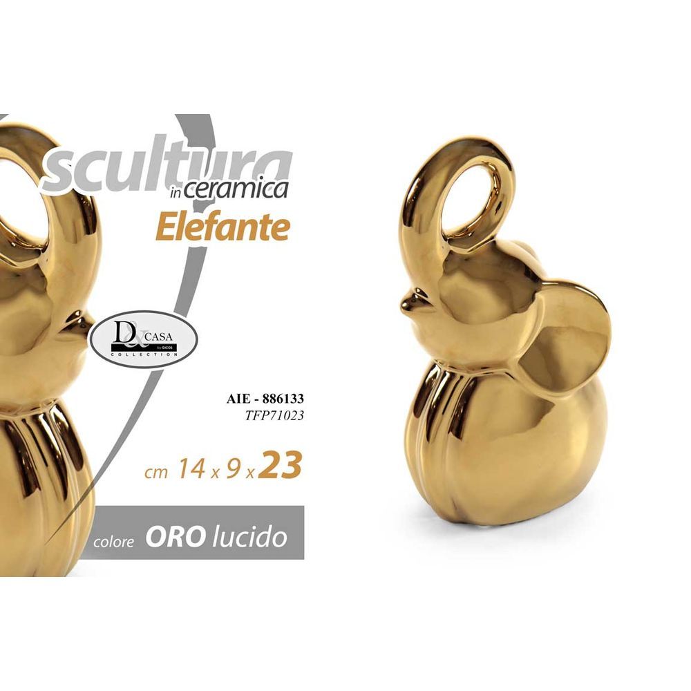 Aie/Elefante Dec C/Oro 14*9*23 Tfp71023