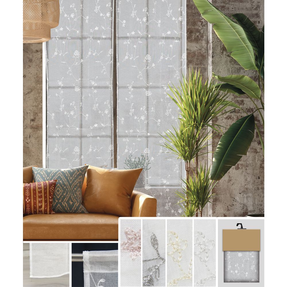 GAX 62036 Coppia Tendine White Rosette 2 X 60*220Cm 4 Ass.