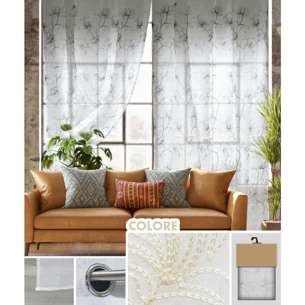 GAX 62045 Tenda Annette Ricamo Beige 140*280Cm