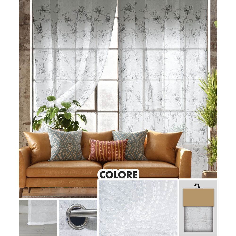 GAX 62046 Tenda Annette Ricamo Bianco 140*280Cm