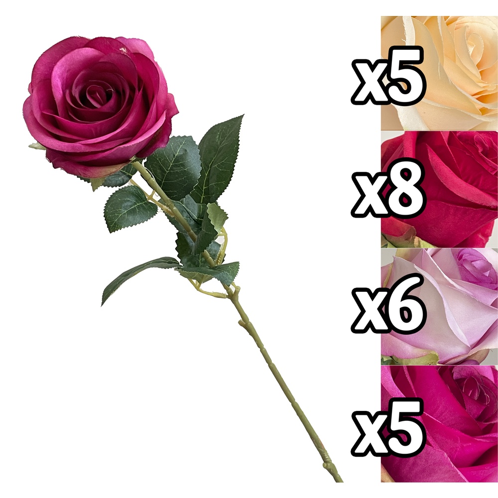 Lus 60062 Rosa Long Stem 65Cm 4 Ass.