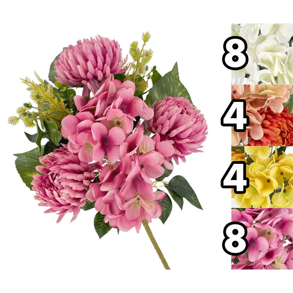 LUS 62088 Frontale Ortensia Crisantemi 43Cm 4 Ass.