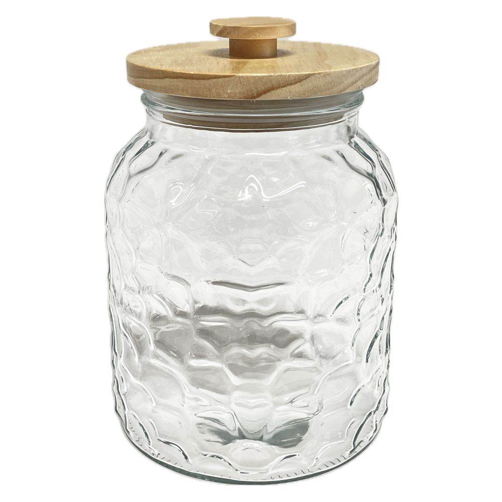 RUE 61246 Barattolo Vetro Biot Tappo Legno 3000Ml 16*16*23,3Cm