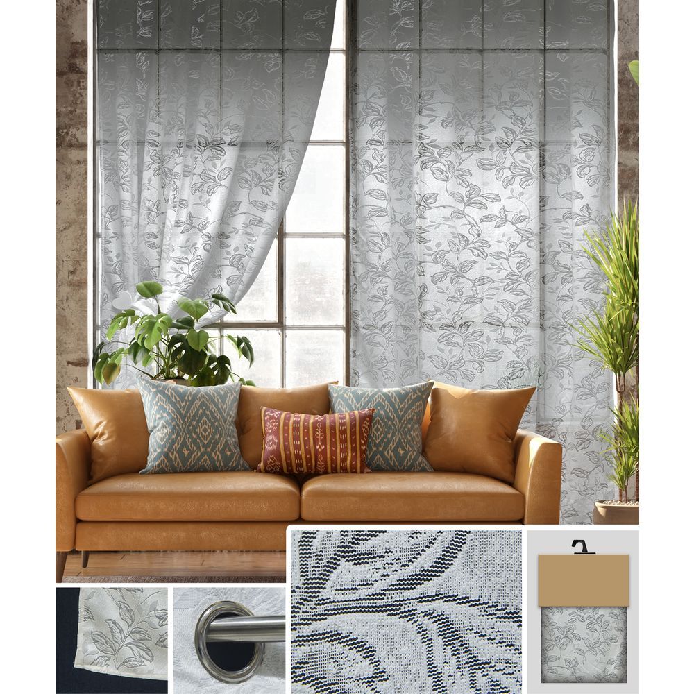 TEN 62120 Tenda Flora Grey 140*280Cm