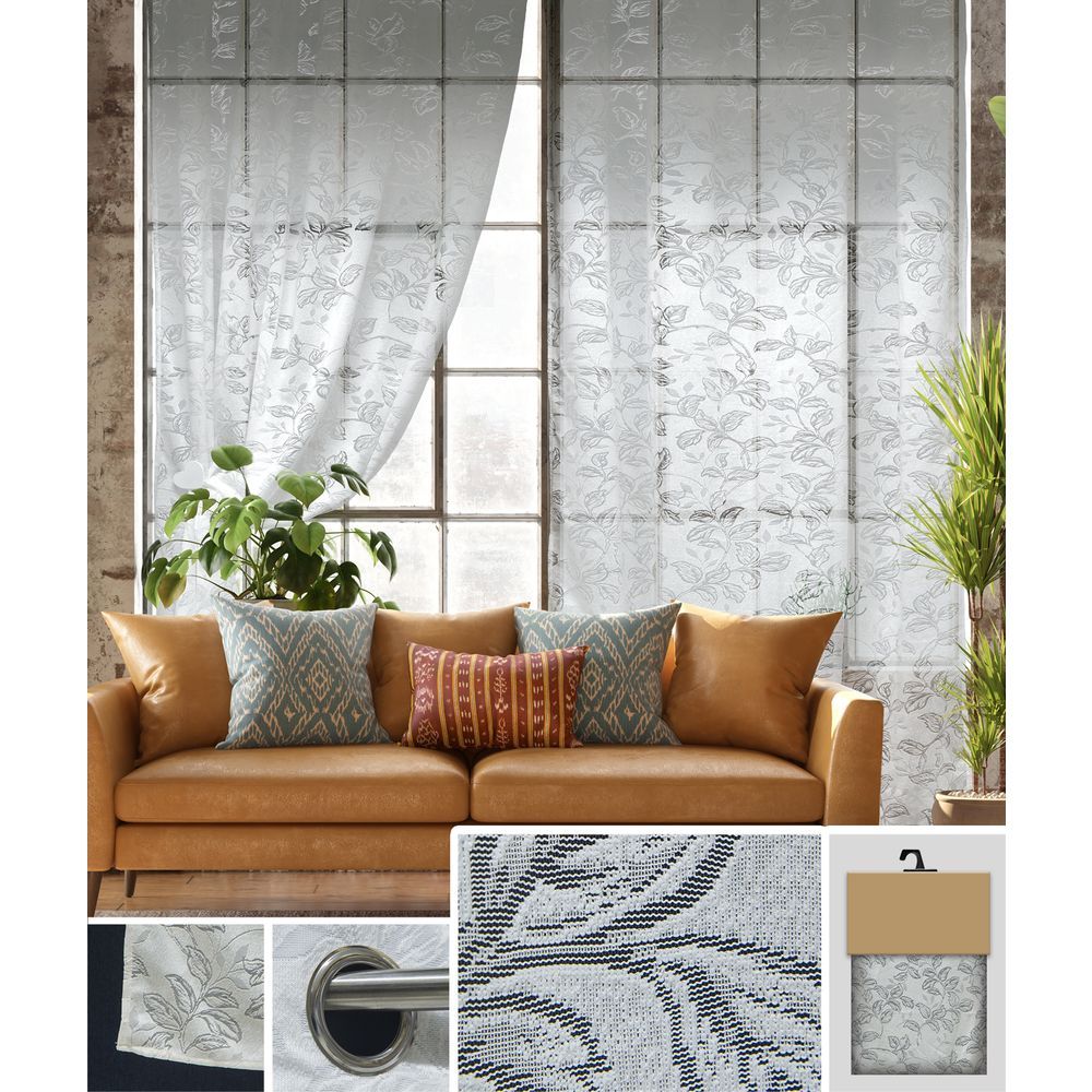 TEN 62121 Tenda Flora Off White 140*280Cm