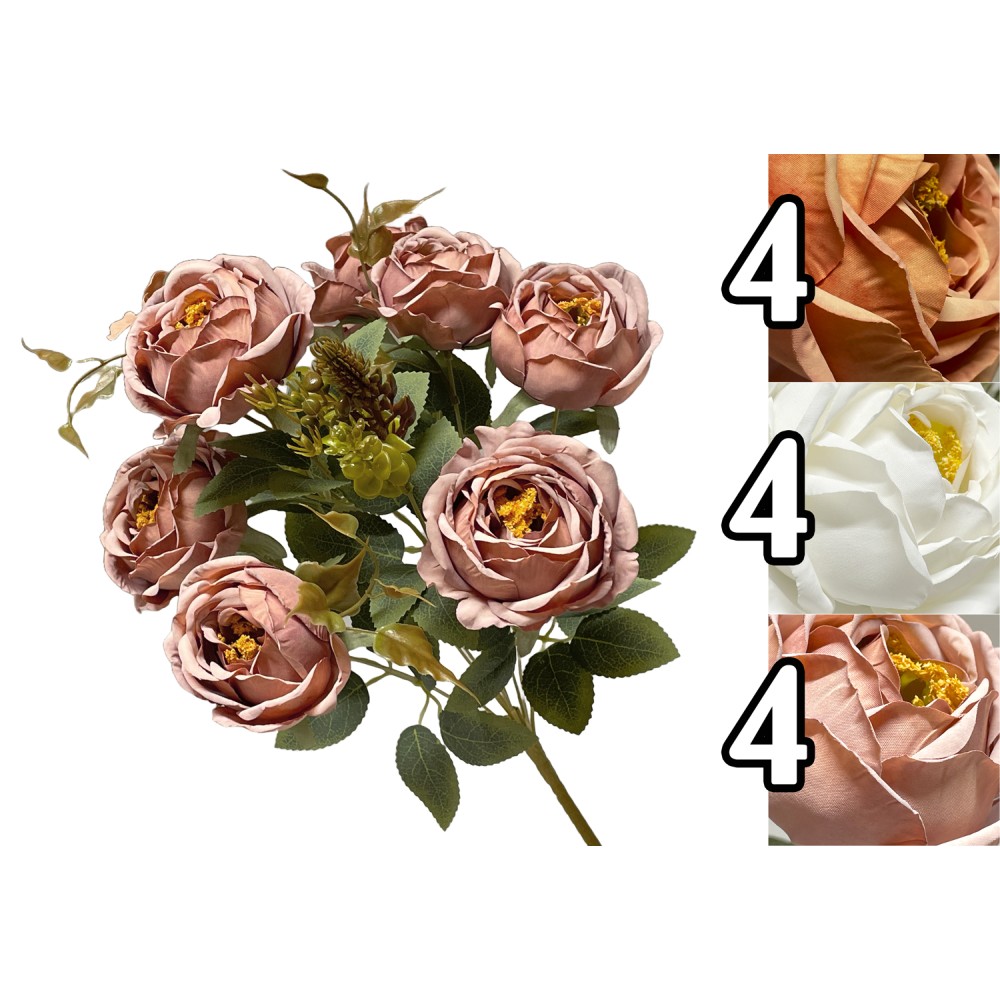 Tig 60511 Bush 7 Roselline Glance H.47Cm 3 Ass.