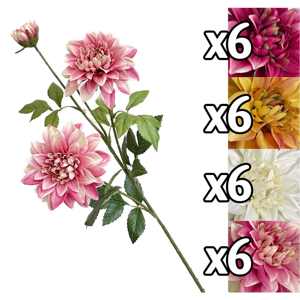 Tin 59872 Stelo Dalia 3 Fiori 68Cm 4 Ass.