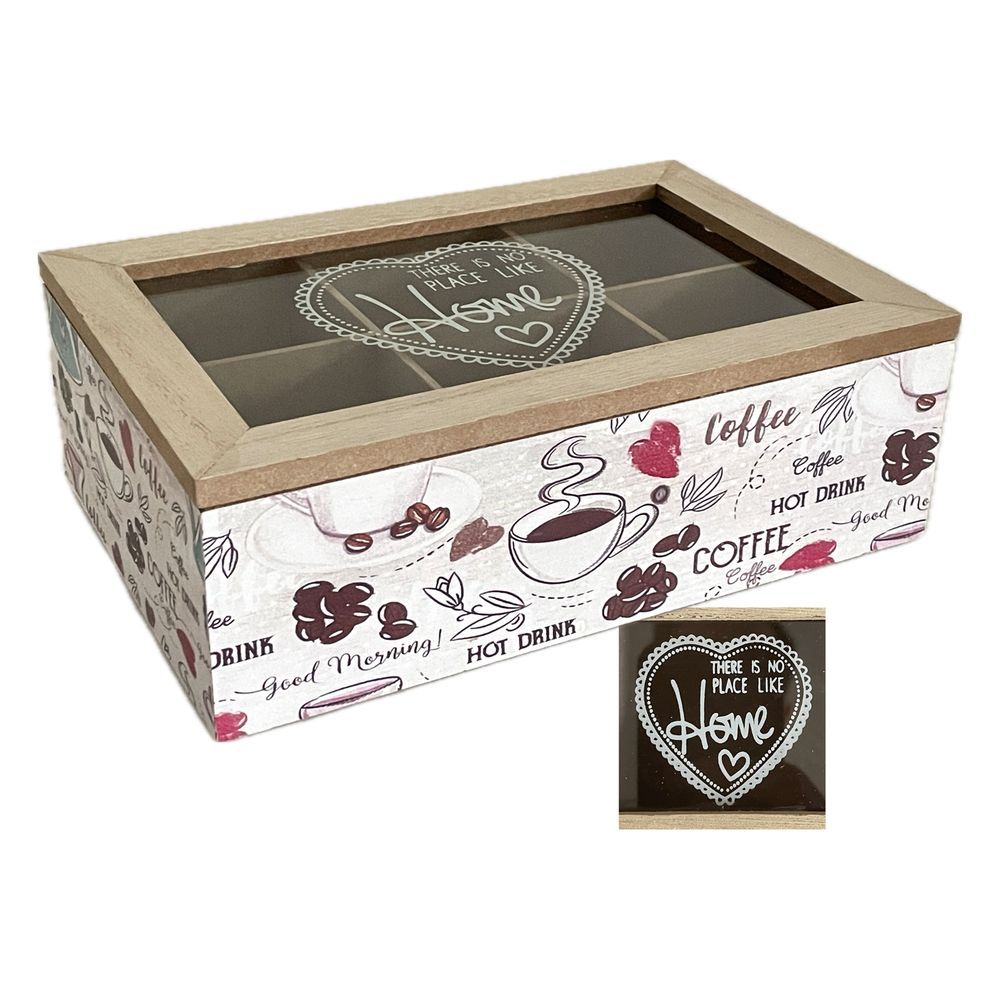 WES 61655 Scatola Porta Te Pop Coffee 6 Scomparti 23,7*15,7*7,7Cm