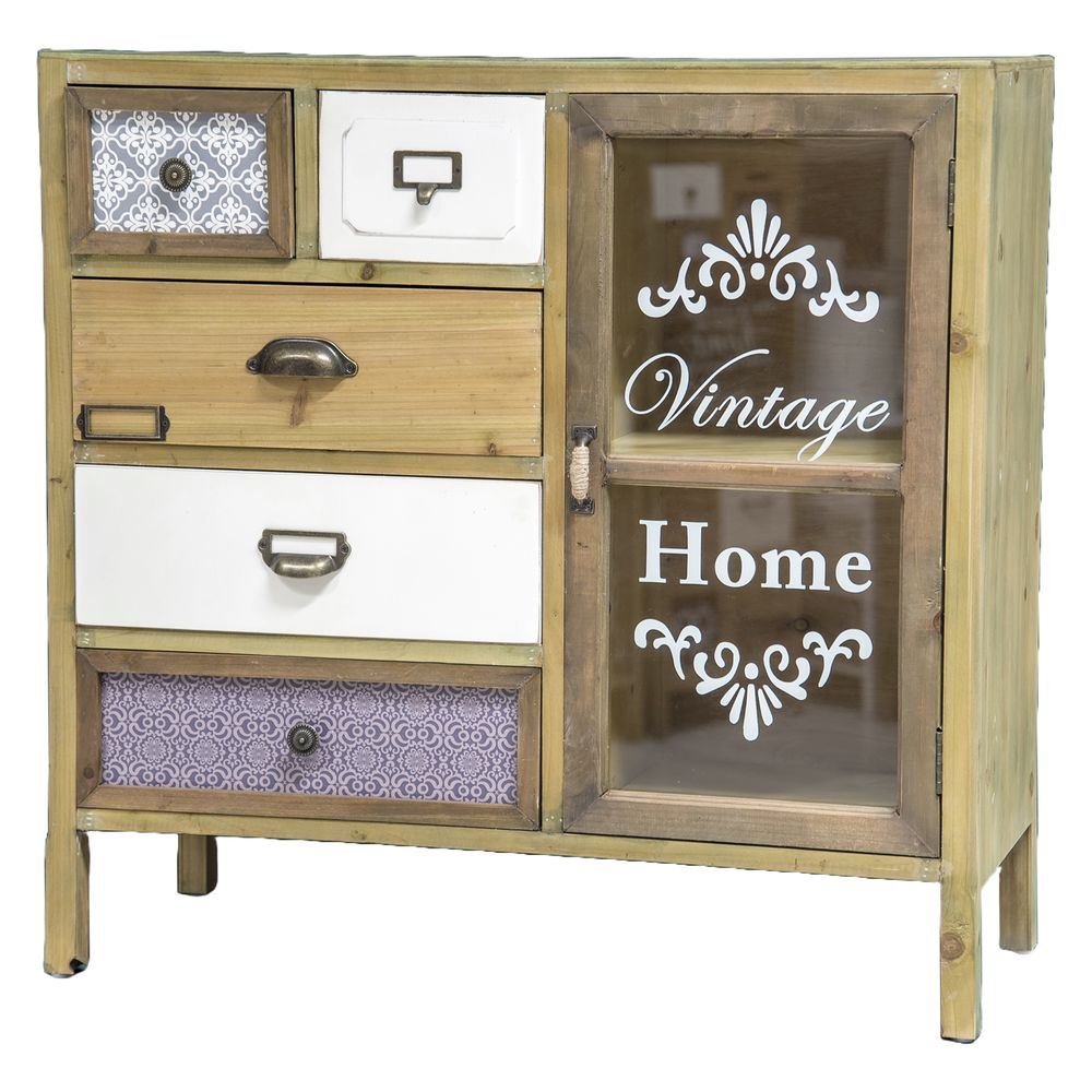 WOT 62010 Mobiletto Sportello 5 Cassetti Chester 80*36,5*78,5Cm