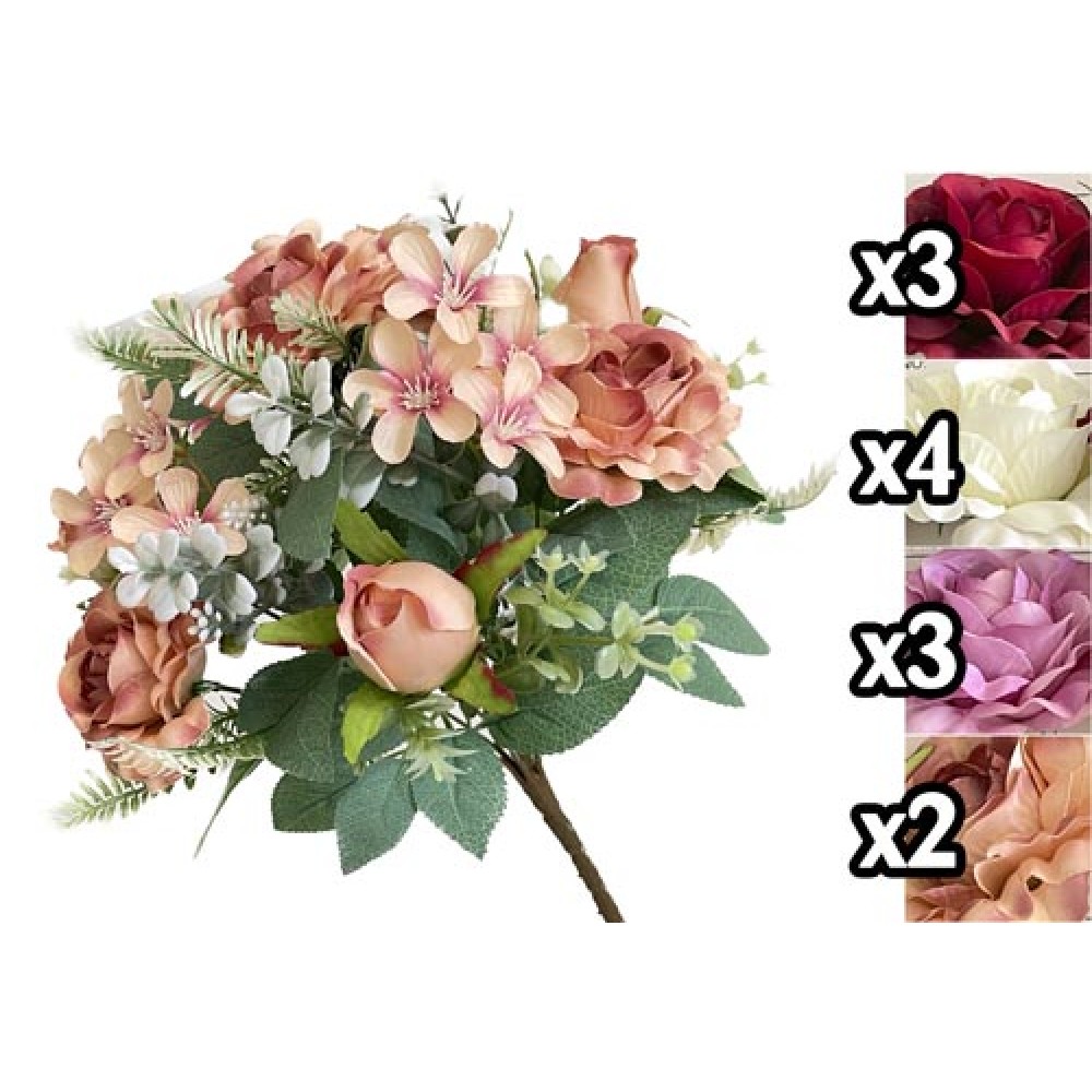 Xia 59937 Bouquet Rose Mazzetto 38Cm 4 Ass.