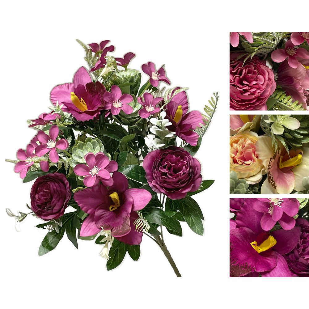 XIA 60536 Bush Ranuncolo Gardenia Mix H.40Cm 4 Ass.