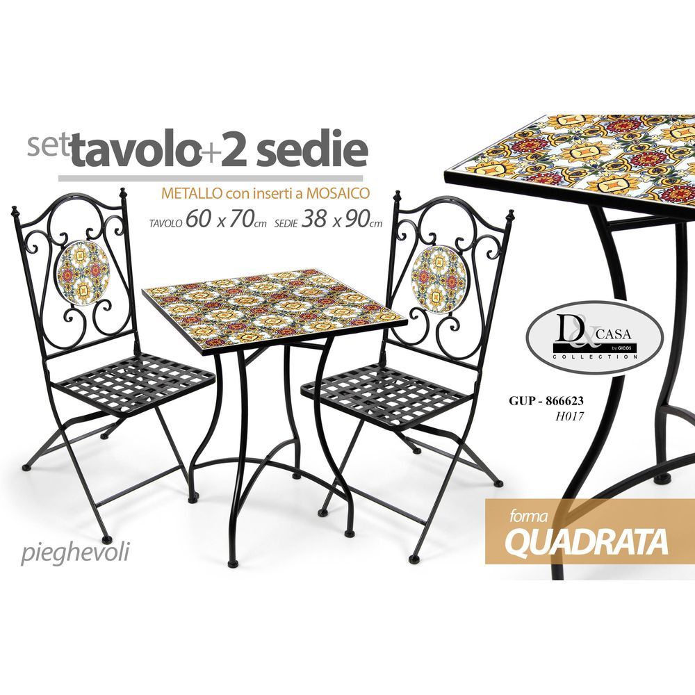 Gup/Tavolo Qto+2 Sedie Met-Piast H017-18
