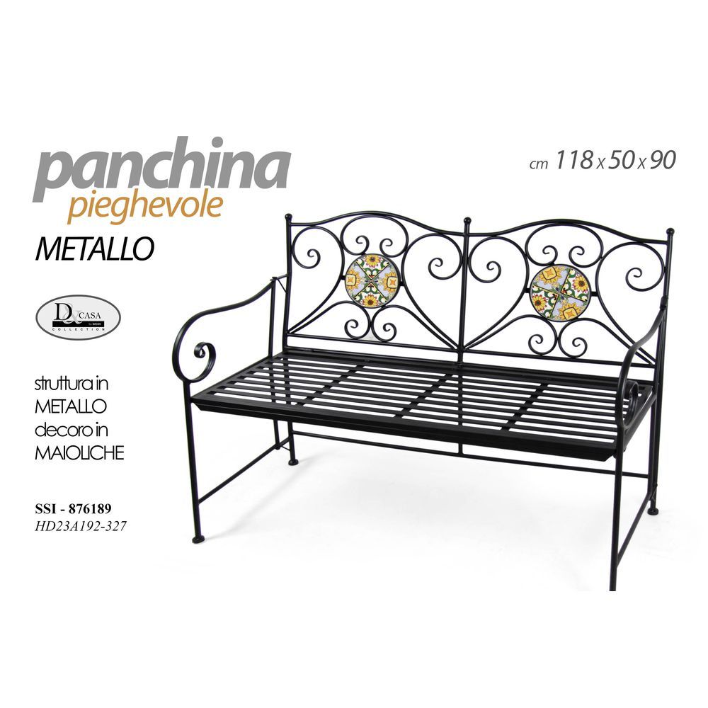 Ssi/Panchina Nera 118*50*90 Hd23A192/327