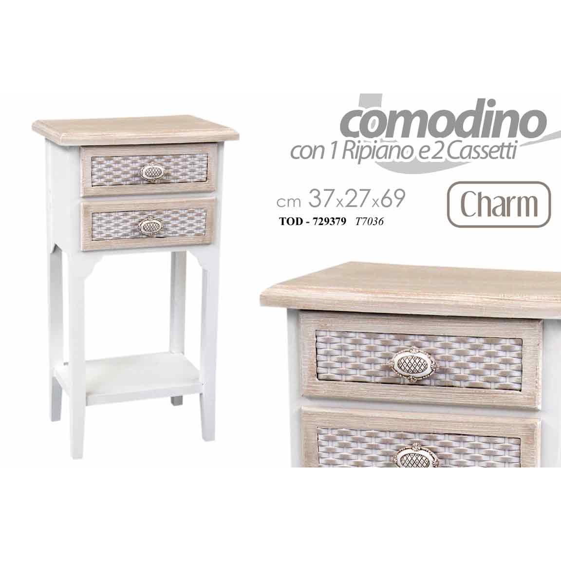 Tod/Comodino 2Cas Charm 37*27*69 T7036
