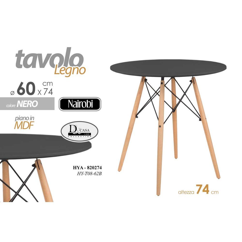 Hya/Tavolo Tdo Mdf Ner 60*74 Hy-T08-60B