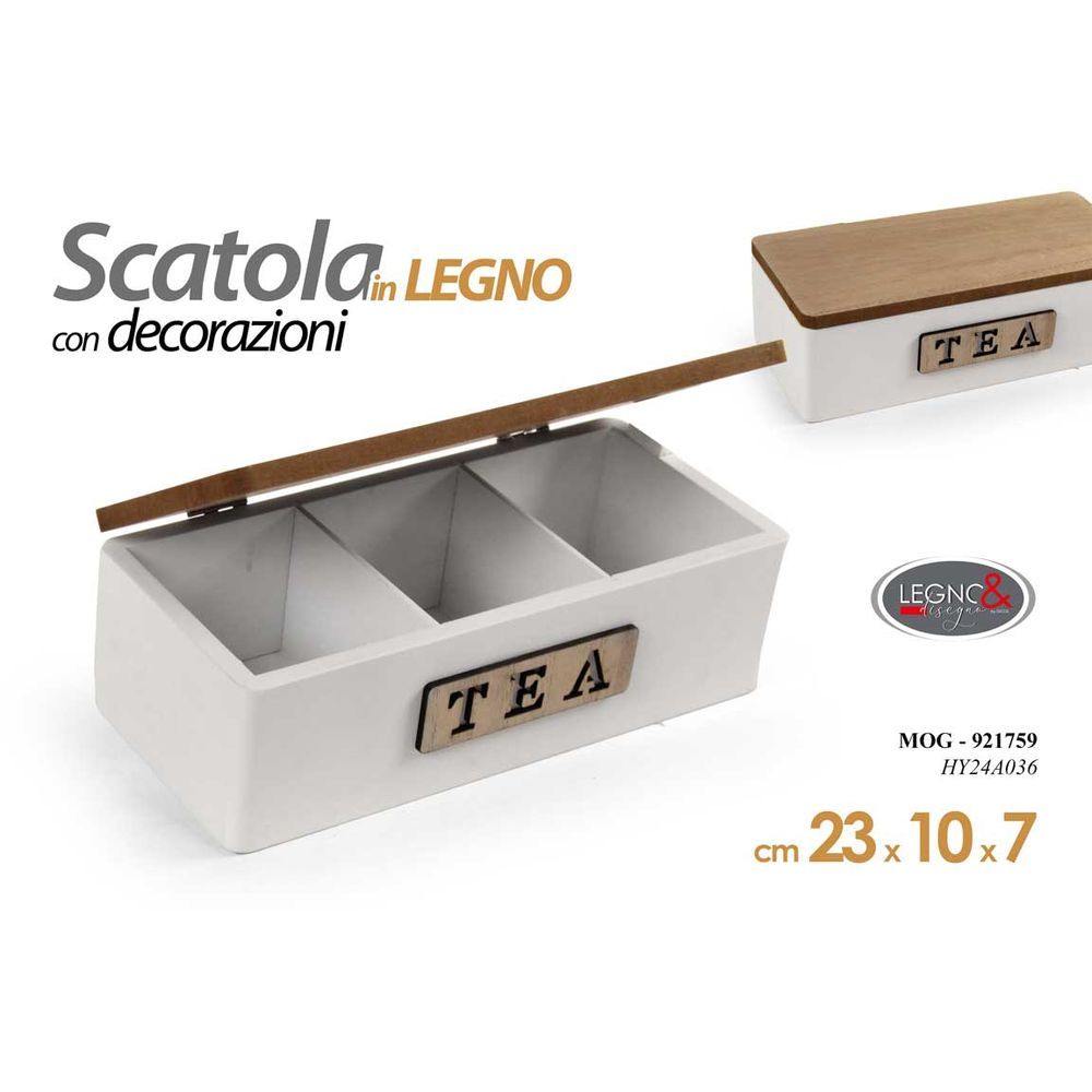 Mog/Scatola Tea Mdf Bia 23*10Cm Hy24A036