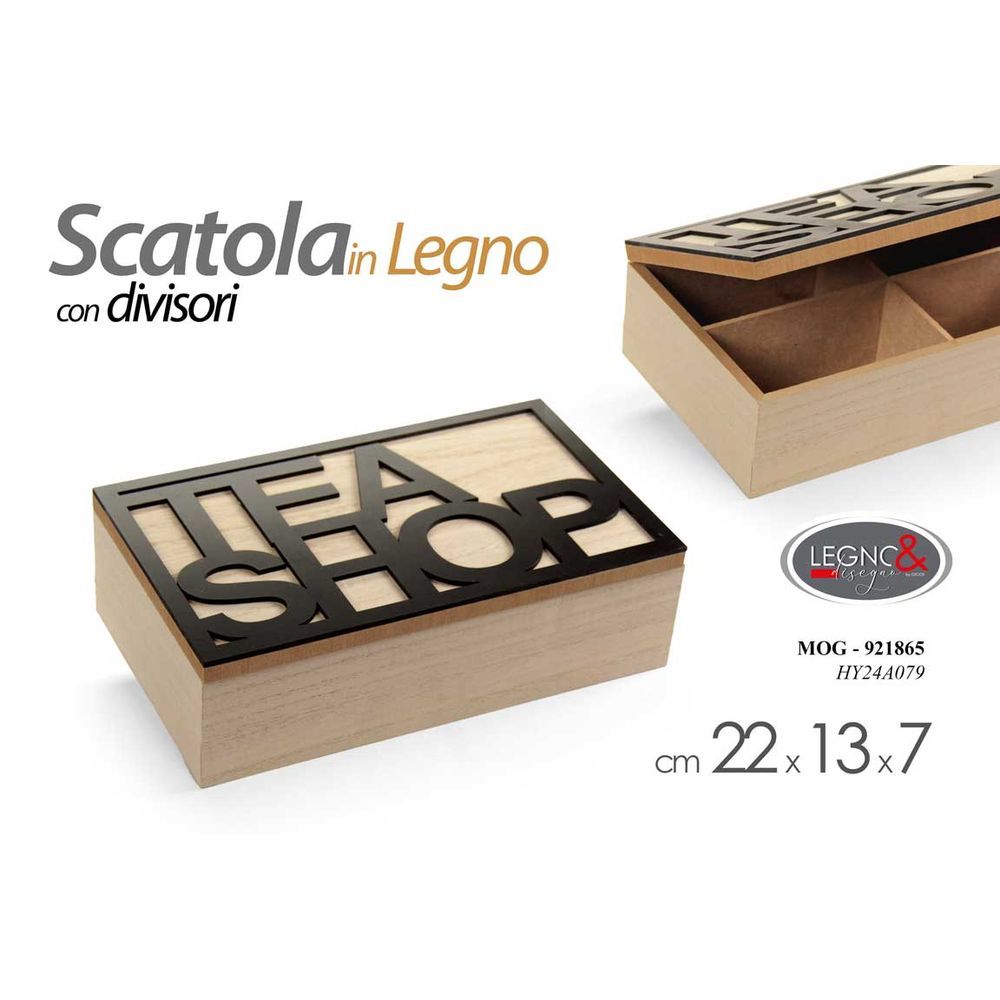 Mog/Scatola Tea Mdf Marr 22*13 Hy24B079