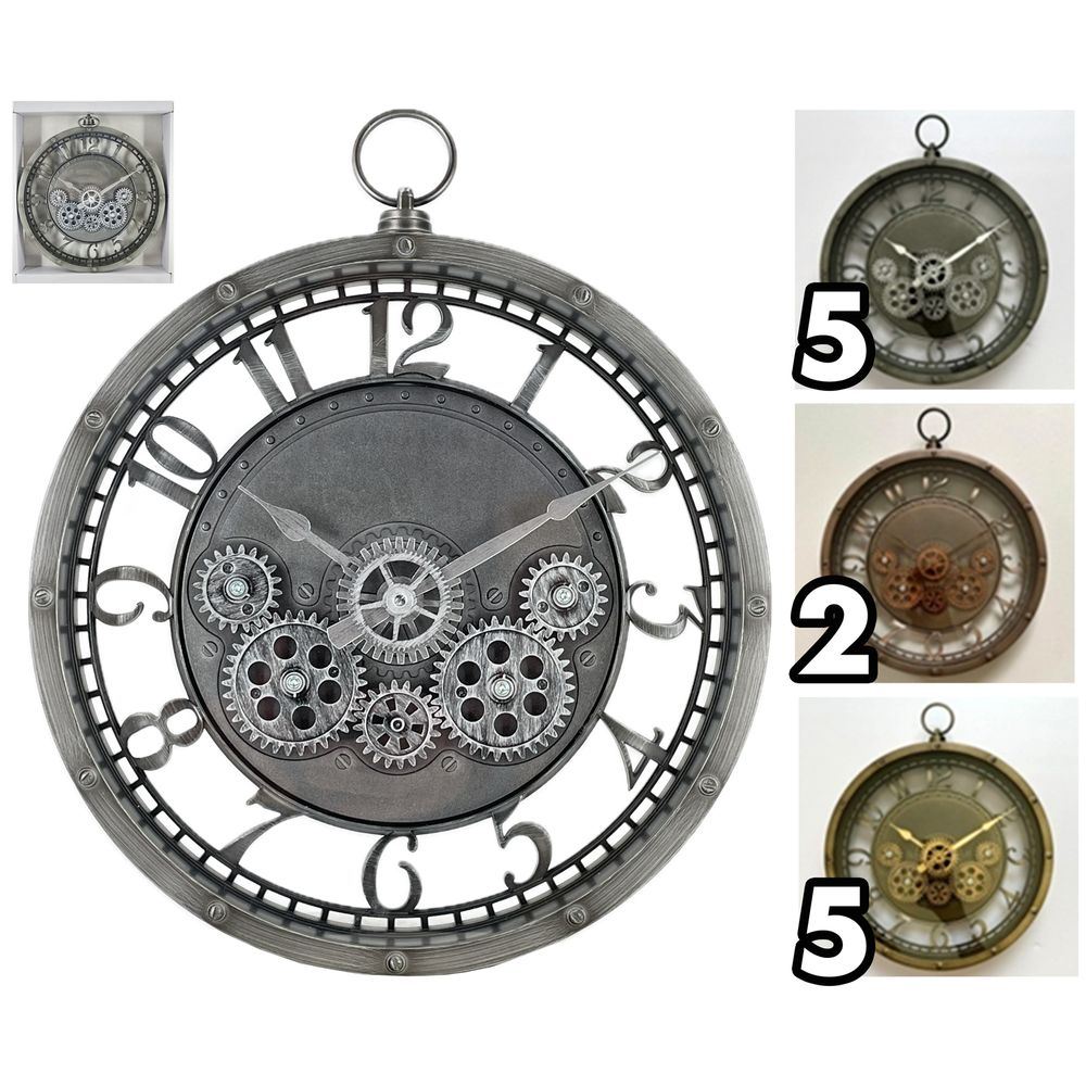 TAC 62328 Orologio Oblo' Ingranaggi Mobili 32.2*27*5,7Cm 3 Ass.