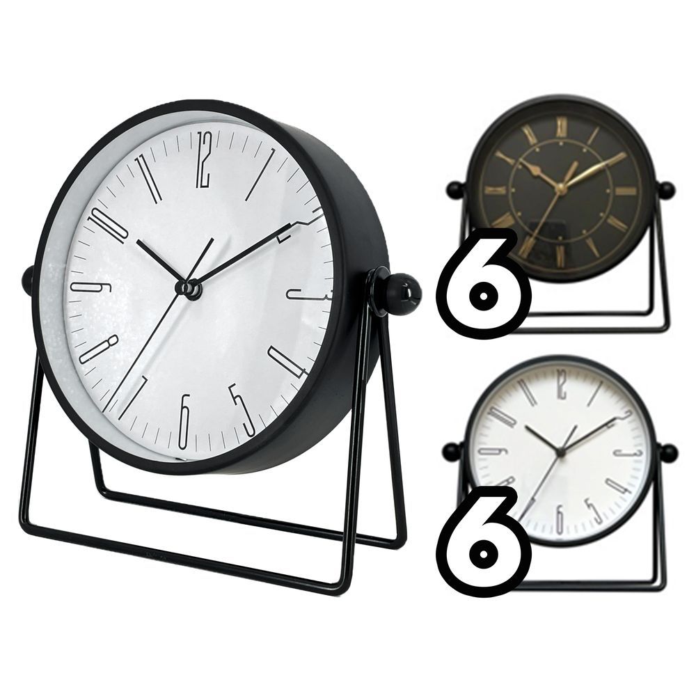 TAC 62330 Orologio Metal Con Stand 18.6*19.1*6.2Cm 2 Ass.