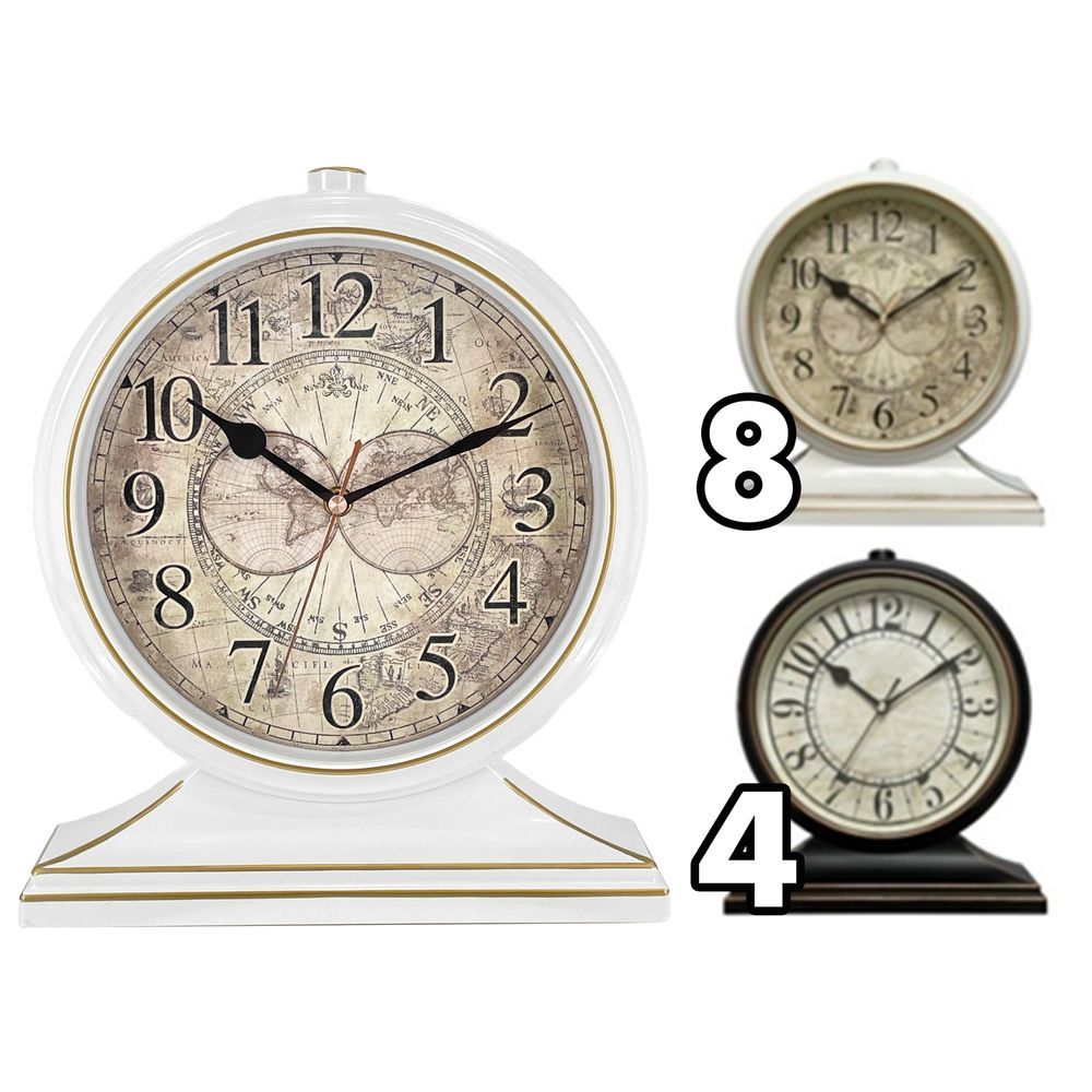 TAC 62331 Orologio Vintage Da Tavolo 32.6*21.2*7.3Cm 2 Ass.