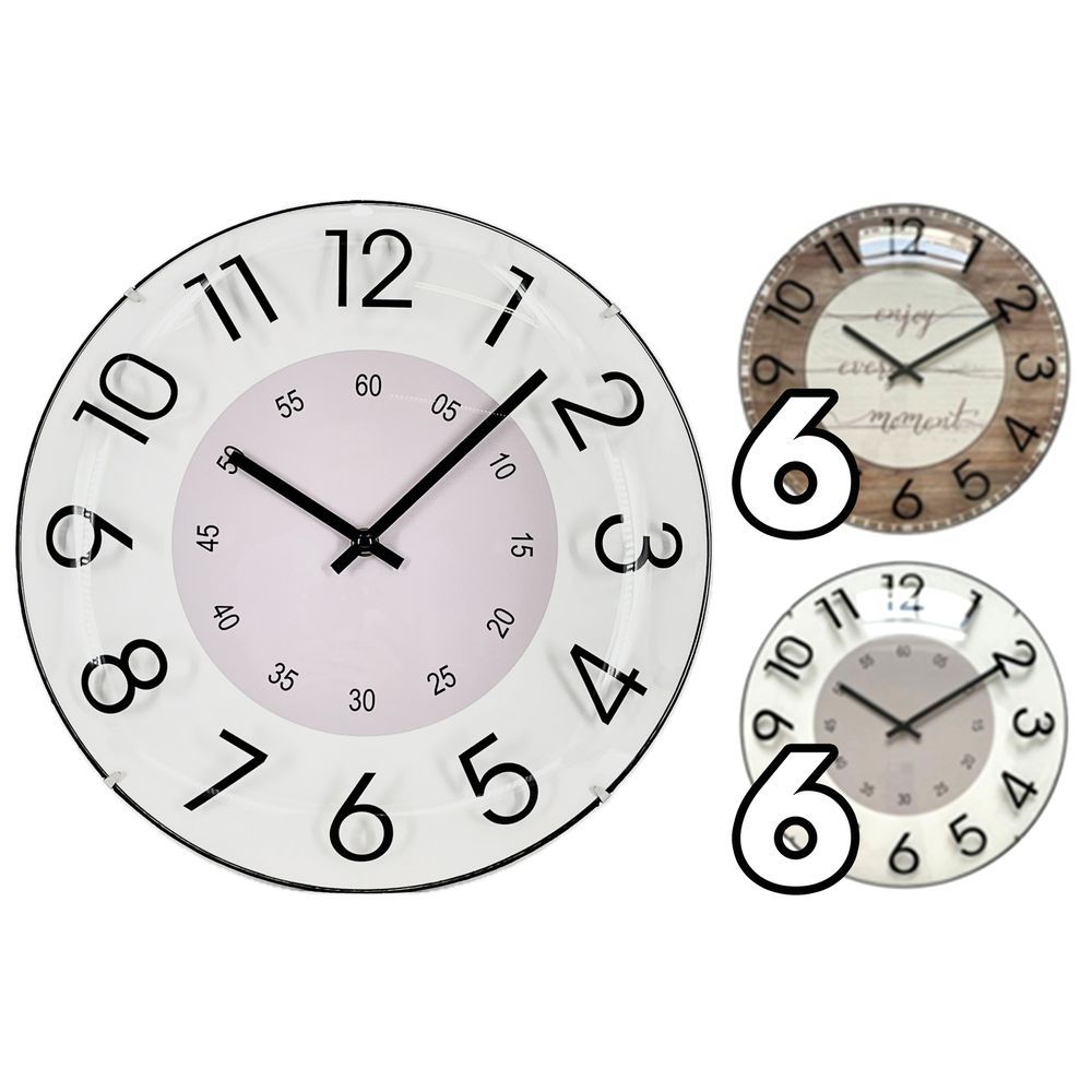 TAC 62333 Orologio Bombato 33*33*4.4Cm 2 Ass.